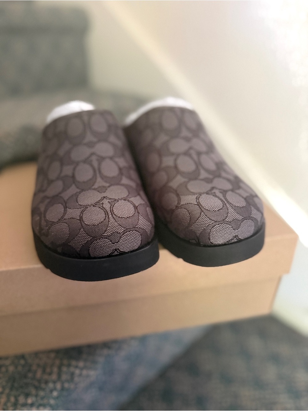 Coach Brown Signature Clog Slip-On with Black Sole women’s size 10 - Picture 5 of 16